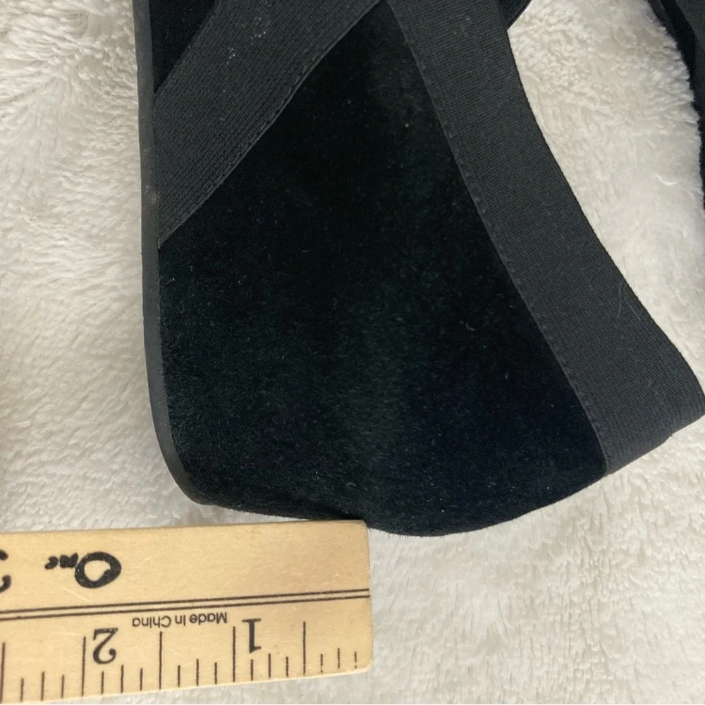 Aquatalia Black Suede Wedge Mary Janes